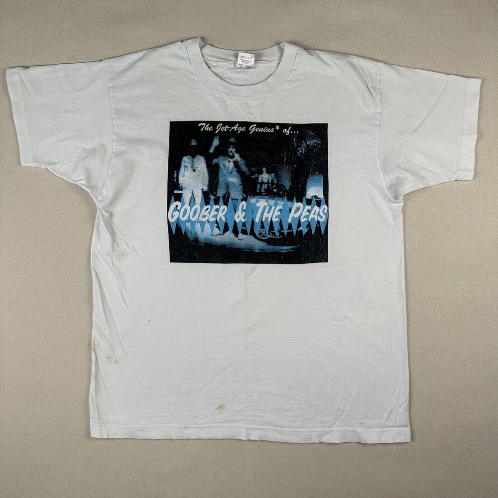 Vintage 90s Goober And The Peas Shirt Men’s XL‎ White Double Sided Music Band